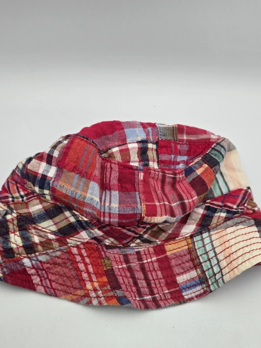 Unbranded Kids Multi-Colored Patchwork Plaid Bucket Hat One Size